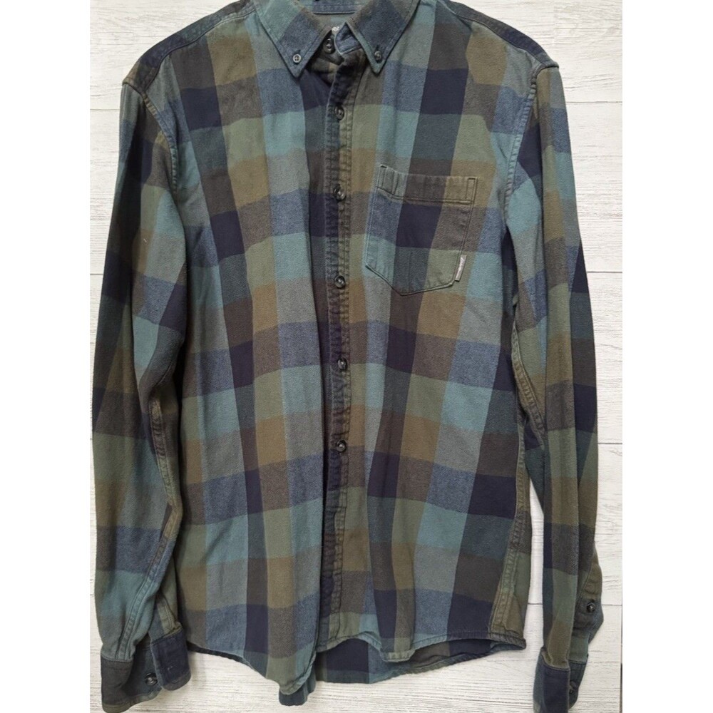 Eddie Bauer Winter Classic Fit Shirt Men Large Plaid Heavy Flannel Button‑Up